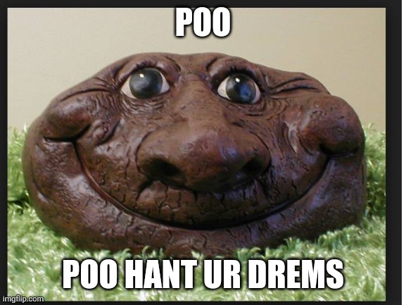 POO; POO HANT UR DREMS | image tagged in poop | made w/ Imgflip meme maker