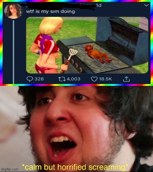 image tagged in jon tron calm but horrified screaming | made w/ Imgflip meme maker