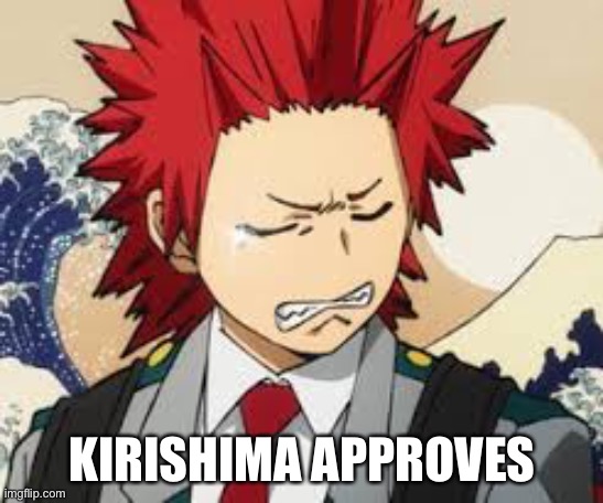 Sad Kirishima | KIRISHIMA APPROVES | image tagged in sad kirishima | made w/ Imgflip meme maker