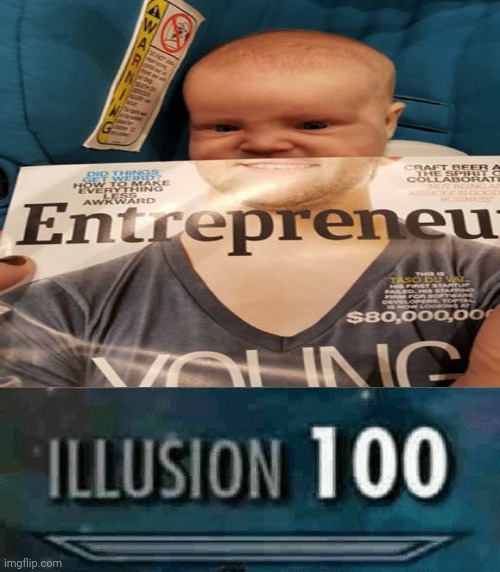 Illusion 100: The baby and the magazine | image tagged in illusion 100,optical illusion,funny,memes,baby,magazines | made w/ Imgflip meme maker