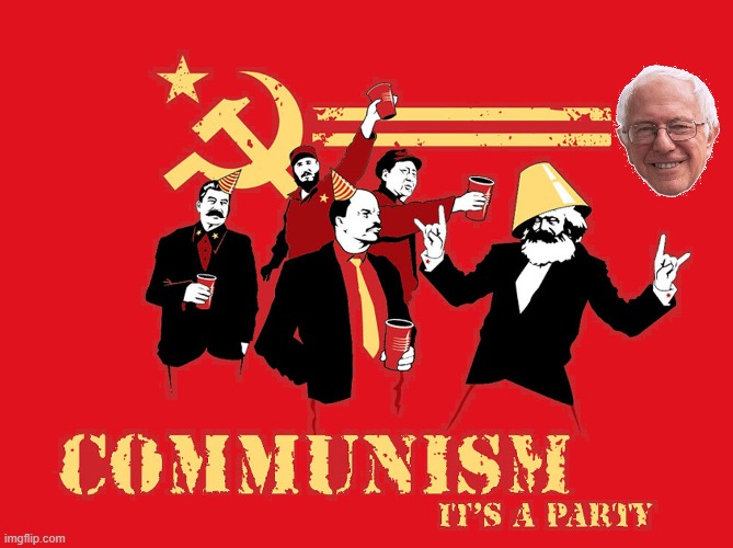 Join the Party.... Comrade! | image tagged in vince vance,bernie sanders,communism,joseph stalin,karl marx,memes | made w/ Imgflip meme maker