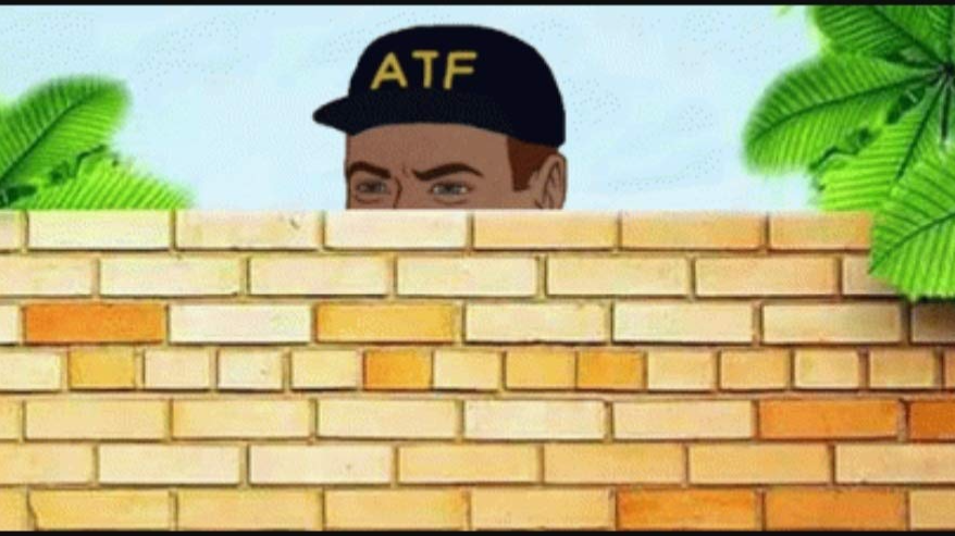 ATF guy hiding behind wall Blank Meme Template