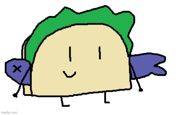 Taco from BFB | image tagged in bfdi,bfb,fanart,artwork,cute,ms paint | made w/ Imgflip meme maker