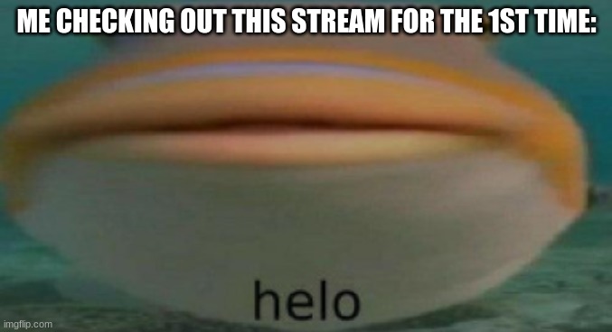 helo peoples!!!!! | ME CHECKING OUT THIS STREAM FOR THE 1ST TIME: | image tagged in helo,hello | made w/ Imgflip meme maker