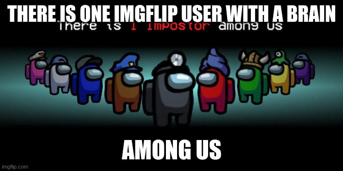 Impostor Among Us. | THERE IS ONE IMGFLIP USER WITH A BRAIN AMONG US | image tagged in impostor among us | made w/ Imgflip meme maker