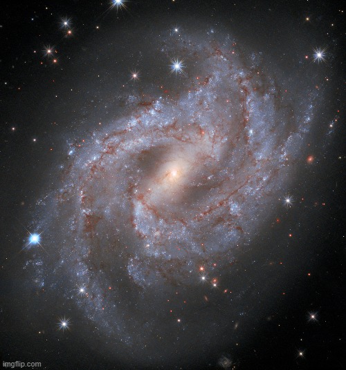 Barred Spiral Galaxy NGC 2525 & Supernova SN 2018gv | image tagged in hubble telescope | made w/ Imgflip meme maker