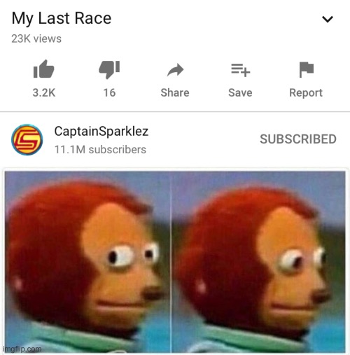I completely froze when I saw the title | image tagged in memes,monkey puppet,minecraft,youtube,youtuber,youtubers | made w/ Imgflip meme maker