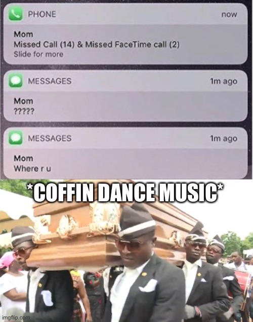 Missed calls | *COFFIN DANCE MUSIC* | image tagged in iphone,coffin dance | made w/ Imgflip meme maker
