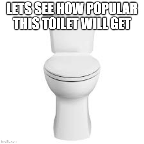 LETS SEE HOW POPULAR THIS TOILET WILL GET | image tagged in toilet | made w/ Imgflip meme maker