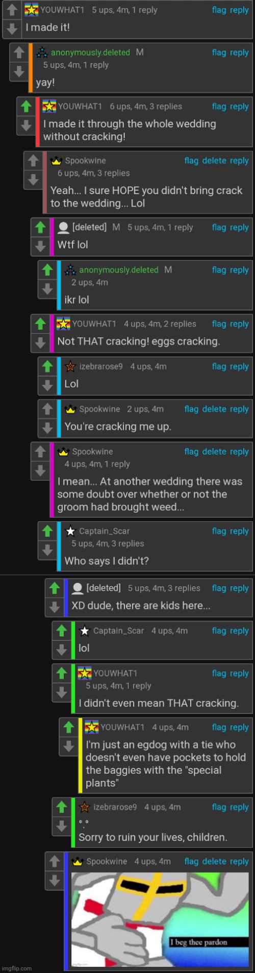 This was all the way bacc when Captain Scar and Pirate Melon got married. RIP Melon. | image tagged in cursed,comments,crack,weed | made w/ Imgflip meme maker