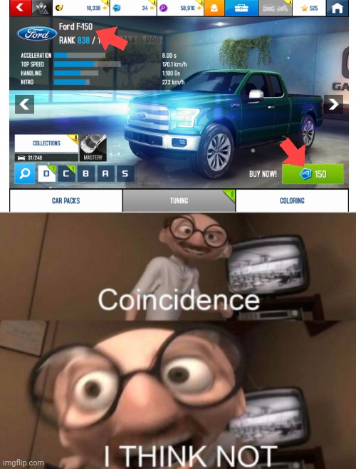 Who else plays Asphalt 8 and saw this? | image tagged in coincidence i think not | made w/ Imgflip meme maker