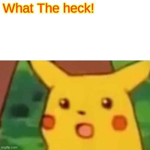Surprised Pikachu Meme | What The heck! | image tagged in memes,surprised pikachu | made w/ Imgflip meme maker