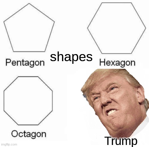 Pentagon Hexagon Octagon | shapes; Trump | image tagged in memes,pentagon hexagon octagon | made w/ Imgflip meme maker