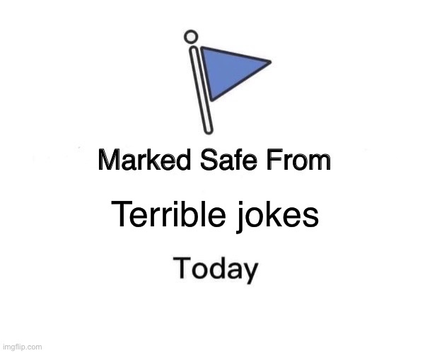 Marked Safe From Meme | Terrible jokes | image tagged in memes,marked safe from | made w/ Imgflip meme maker