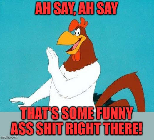 Foghorn Leghorn | AH SAY, AH SAY THAT'S SOME FUNNY ASS SHIT RIGHT THERE! | image tagged in foghorn leghorn | made w/ Imgflip meme maker