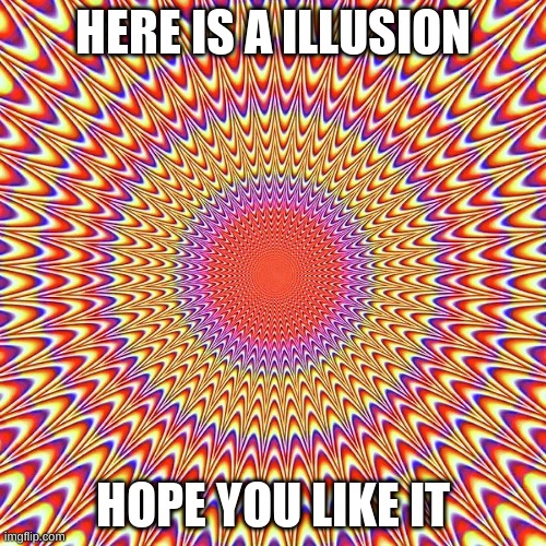 ILLUSION | HERE IS A ILLUSION; HOPE YOU LIKE IT | image tagged in illusion,fun,illusions | made w/ Imgflip meme maker
