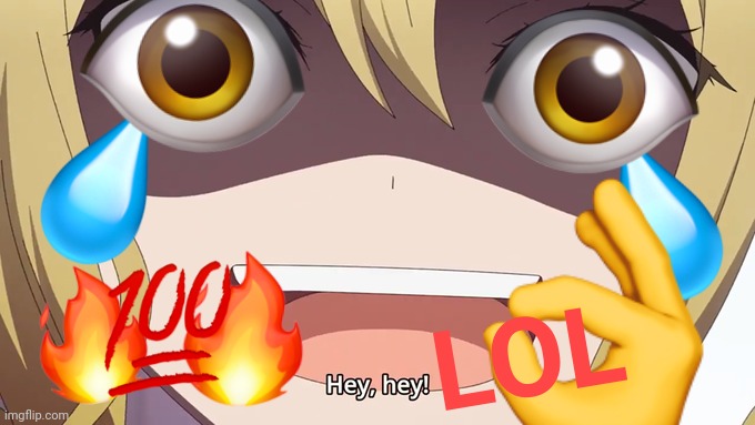 Cursed Hayasaka Emoji Edit | LOL | image tagged in hey hey,emoji,cursed,anime meme,lol,edit | made w/ Imgflip meme maker