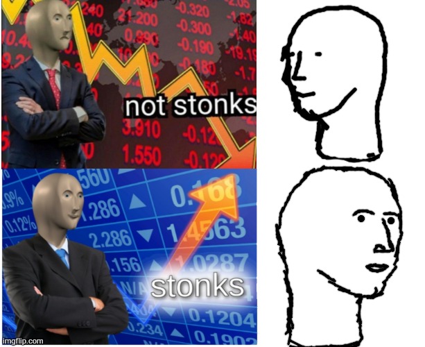 not stonks and stonks | image tagged in blank white template,not stonks and stonks | made w/ Imgflip meme maker