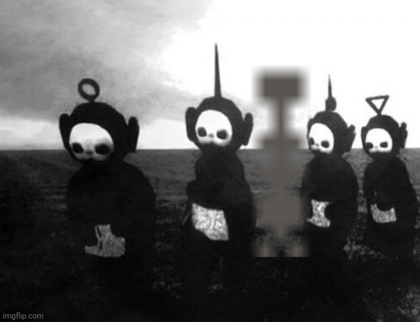 light black & white | image tagged in teletubbies | made w/ Imgflip meme maker