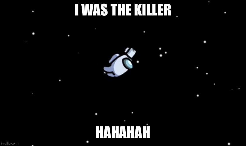 Among Us ejected | I WAS THE KILLER; HAHAHAH | image tagged in among us ejected | made w/ Imgflip meme maker