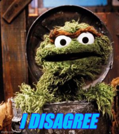 Oscar the Grouch | I DISAGREE | image tagged in oscar the grouch | made w/ Imgflip meme maker