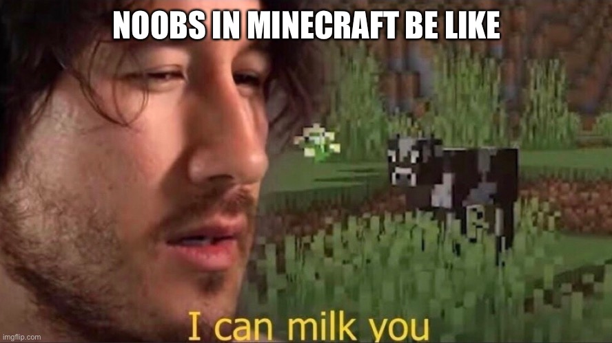 I can milk you (template) | NOOBS IN MINECRAFT BE LIKE | image tagged in i can milk you template | made w/ Imgflip meme maker