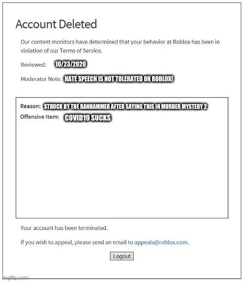 Yantt3b D5fkbm - account deleted roblox 2020 august