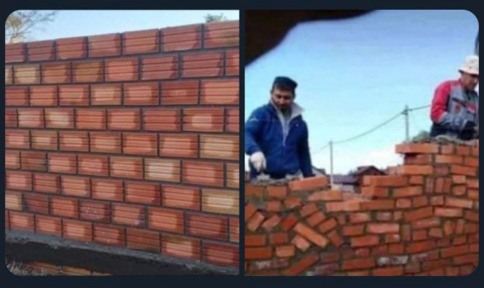 Brick wall compare Blank Meme Template