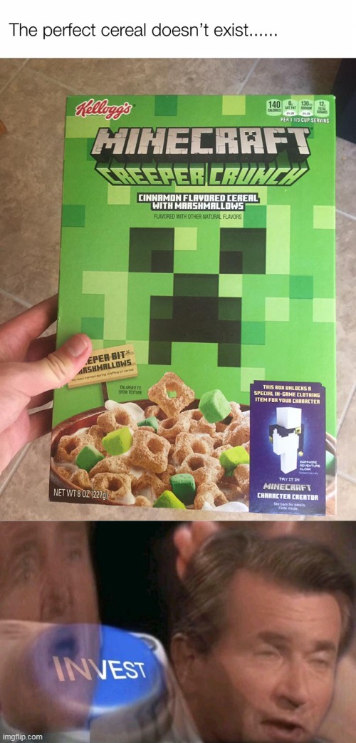 Invest on cereal!!!! | image tagged in invest,cereal,memes,wow | made w/ Imgflip meme maker
