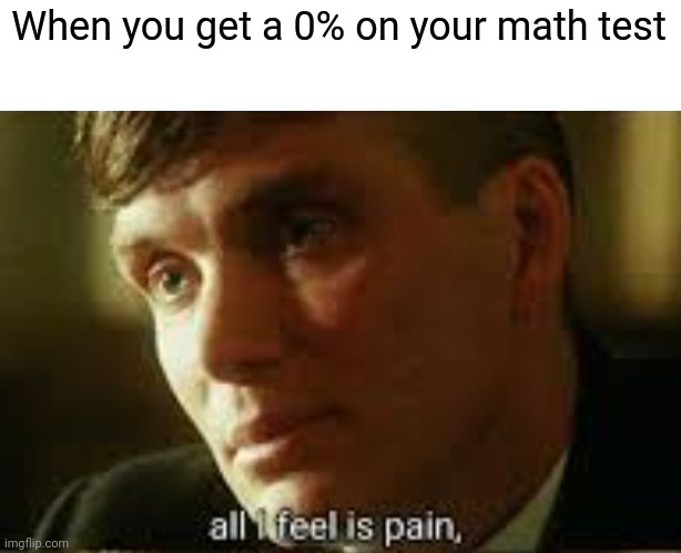 Pain | When you get a 0% on your math test | image tagged in pain | made w/ Imgflip meme maker