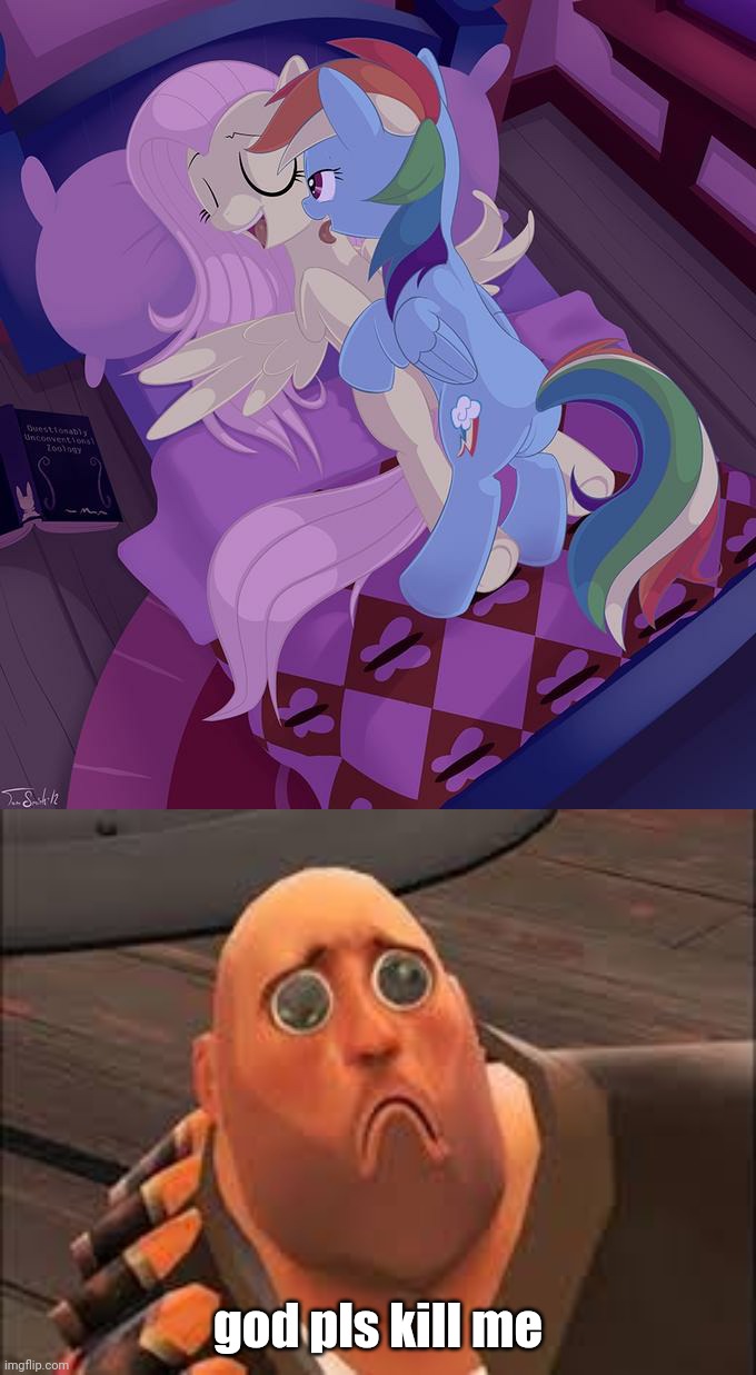 Heavy reacts to FlutterDash | god pls kill me | image tagged in memes,mlp fim,fluttershy,rainbow dash,tf2 heavy,funny | made w/ Imgflip meme maker