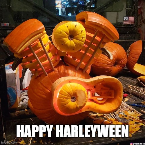 Harleyween | HAPPY HARLEYWEEN | image tagged in halloween,harley davidson | made w/ Imgflip meme maker