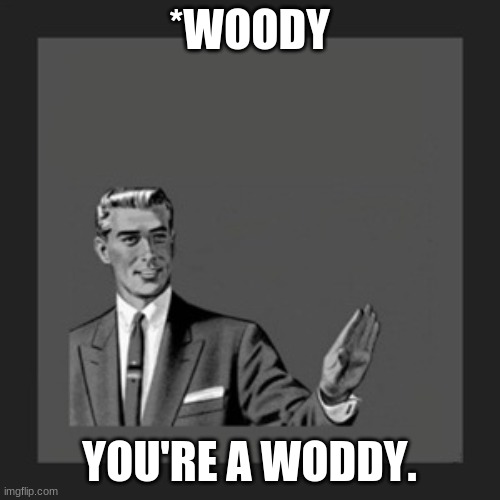 Kill Yourself Guy Meme | *WOODY YOU'RE A WODDY. | image tagged in memes,kill yourself guy | made w/ Imgflip meme maker