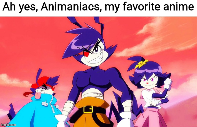 Animaniacs anime 2020 | Ah yes, Animaniacs, my favorite anime | image tagged in animaniacs anime 2020,animaniacs,anime,childhood | made w/ Imgflip meme maker