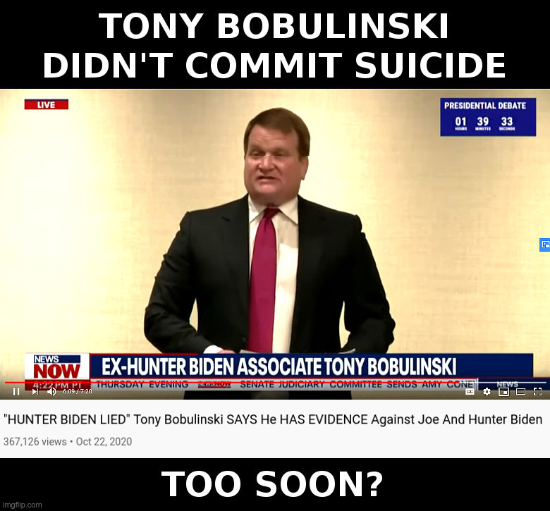 Tony Bobulinski Didn't Commit Suicide | image tagged in tony bobulinski,hunter biden,joe biden,laptop,jeffrey epstein,suicide | made w/ Imgflip meme maker