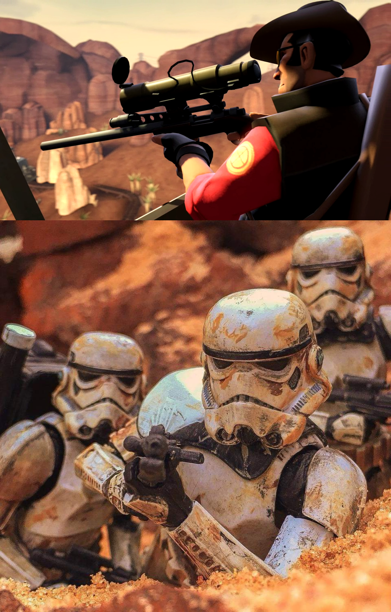 Sniper vs Stormtroopers Blank Meme Template