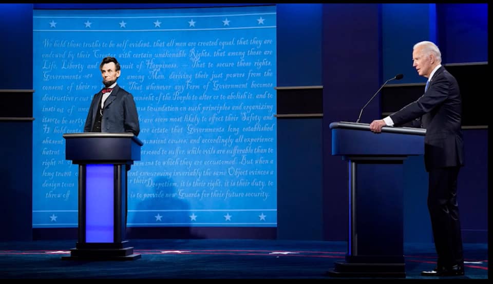 High Quality Biden and Lincoln Debate Blank Meme Template