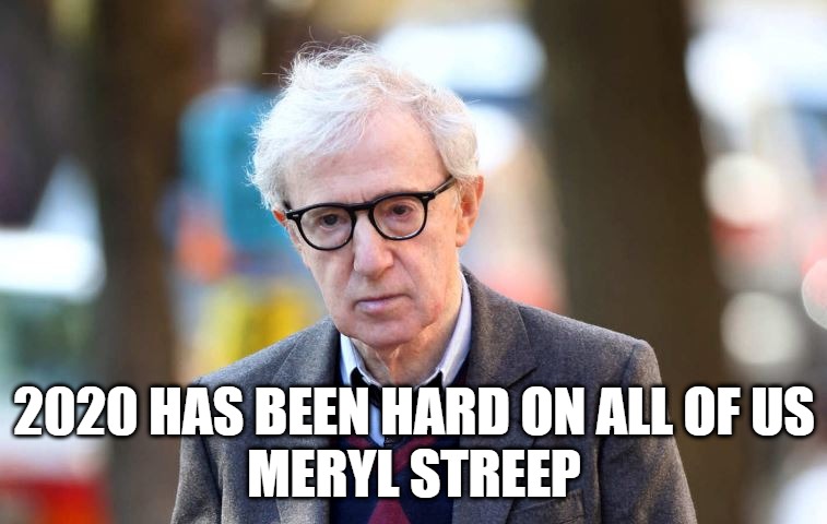 Woody Allen | 2020 HAS BEEN HARD ON ALL OF US
MERYL STREEP | image tagged in woody allen | made w/ Imgflip meme maker