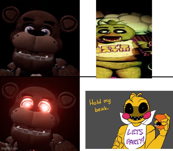 freddy reacts | image tagged in freddy triggered | made w/ Imgflip meme maker