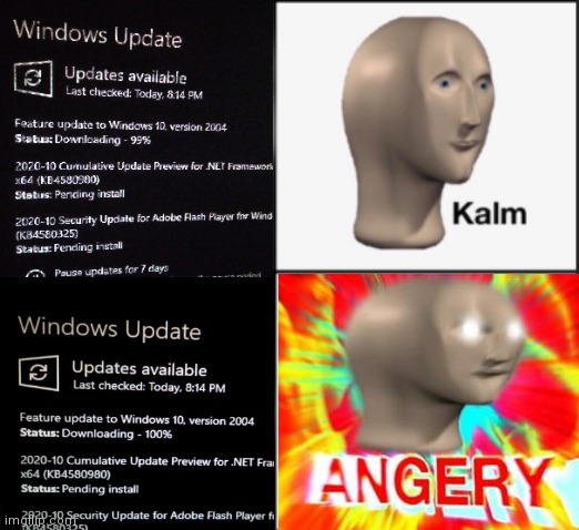 Is there 101%? | image tagged in kalm panik,windows 10 | made w/ Imgflip meme maker