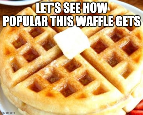 Waffles! | LET'S SEE HOW POPULAR THIS WAFFLE GETS | image tagged in waffles | made w/ Imgflip meme maker
