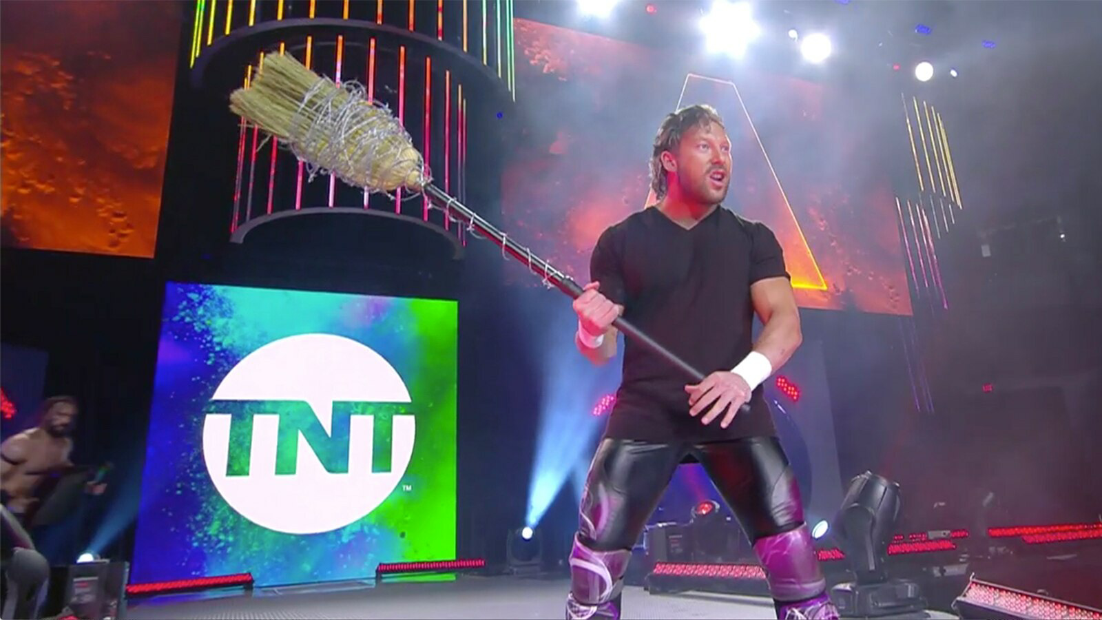 High Quality Kenny Omega with barbed wire broom Blank Meme Template