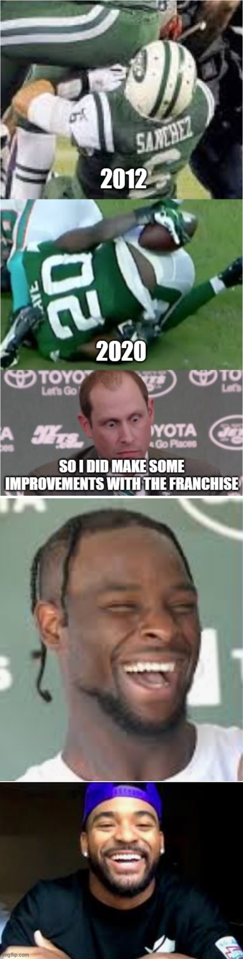 The New York (Butt) Jets | image tagged in new york,jets,marcus maye,mark sanchez,le'veon bell,jamal adams | made w/ Imgflip meme maker