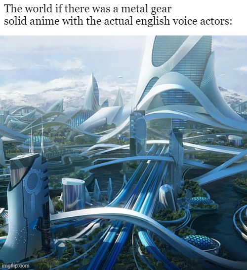The world if | The world if there was a metal gear solid anime with the actual english voice actors: | image tagged in the world if | made w/ Imgflip meme maker
