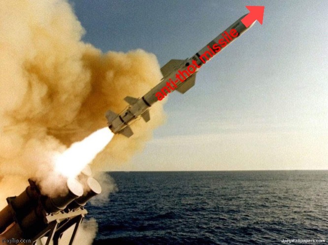 anti-thot missile | image tagged in anti-thot missile | made w/ Imgflip meme maker