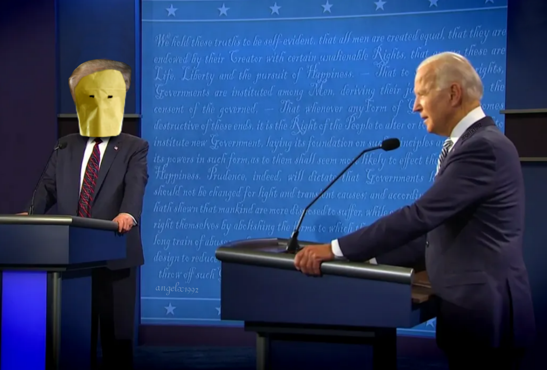 High Quality trump biden debate Blank Meme Template