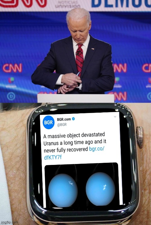 A Massive Object Devastated Uranus a Long Time ago and it Never Fully Recovered Joe Biden | image tagged in uranus,devastated,long time ago,never,joe,biden | made w/ Imgflip meme maker