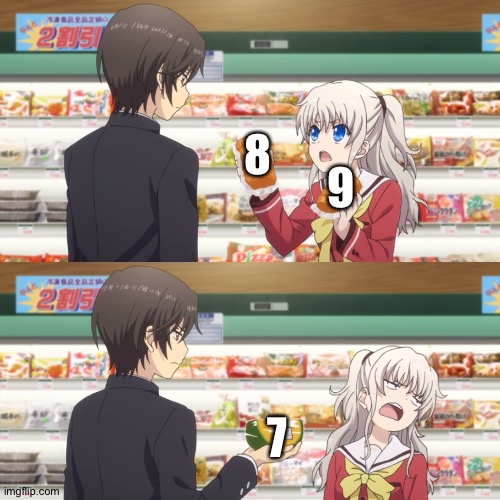 charlotte anime | 9; 8; 7 | image tagged in charlotte anime | made w/ Imgflip meme maker