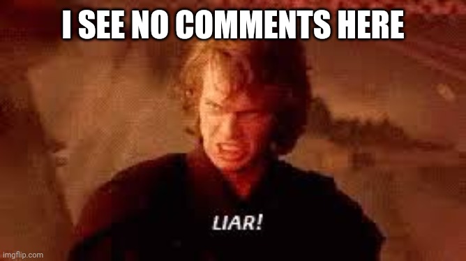 Anakin Liar | I SEE NO COMMENTS HERE | image tagged in anakin liar | made w/ Imgflip meme maker