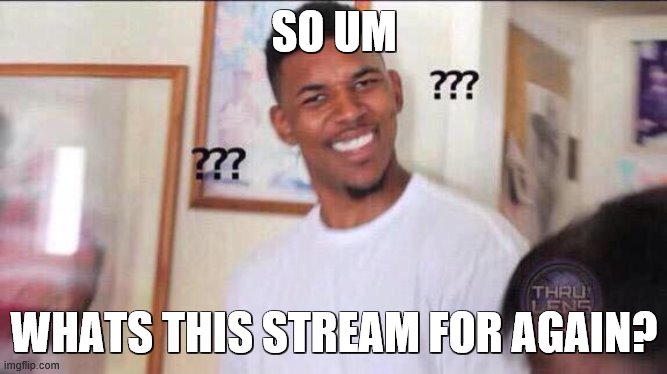 i litterally have no idea what to post in here lol | SO UM; WHATS THIS STREAM FOR AGAIN? | image tagged in black guy confused | made w/ Imgflip meme maker